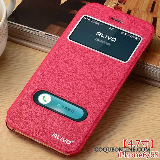 iPhone 6/6s Coque De Téléphone Incassable Étui En Cuir Clamshell Protection Or Rose