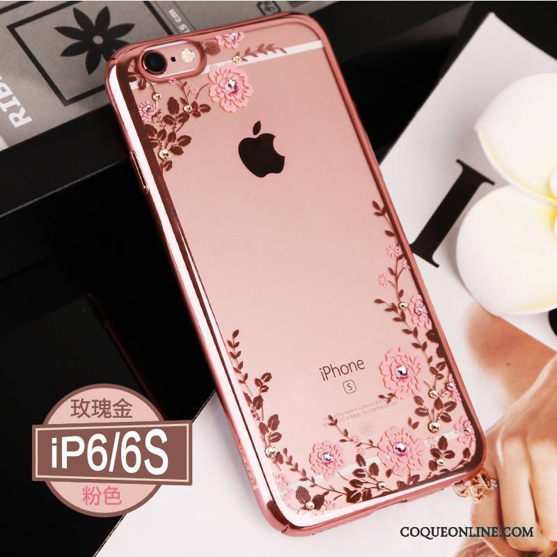 iPhone 6/6s Coque De Téléphone Tout Compris Étui Or Transparent Luxe Élégant