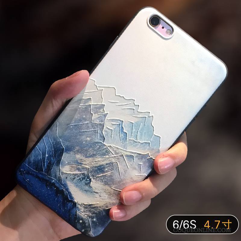 iPhone 6/6s Coque De Téléphone Très Mince Silicone Gaufrage Étui Rose Délavé En Daim