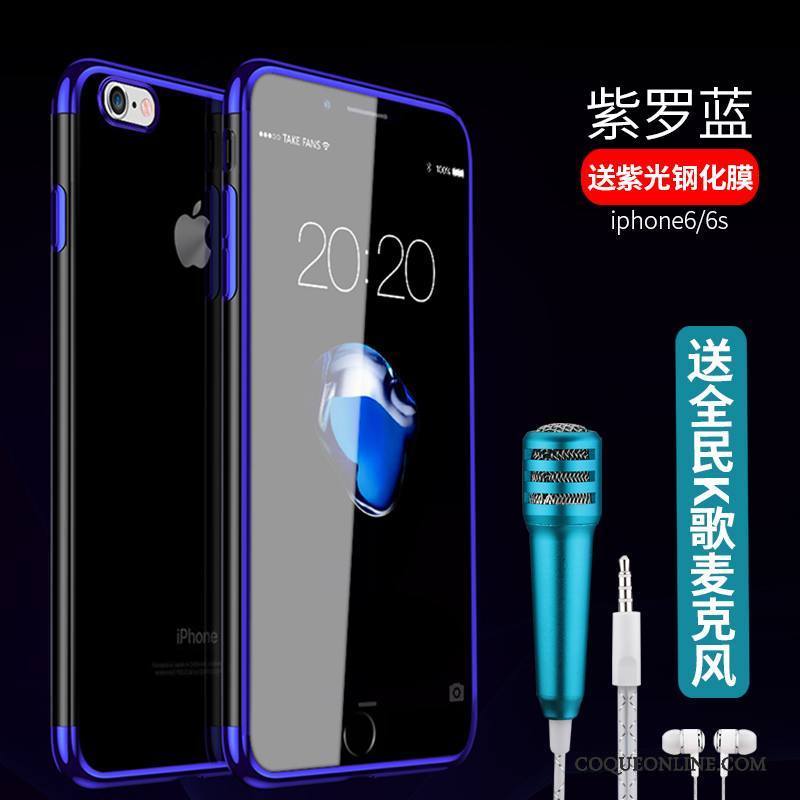 iPhone 6/6s Coque Fluide Doux Incassable Transparent Protection Simple Tendance Bleu