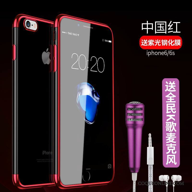 iPhone 6/6s Coque Fluide Doux Incassable Transparent Protection Simple Tendance Bleu