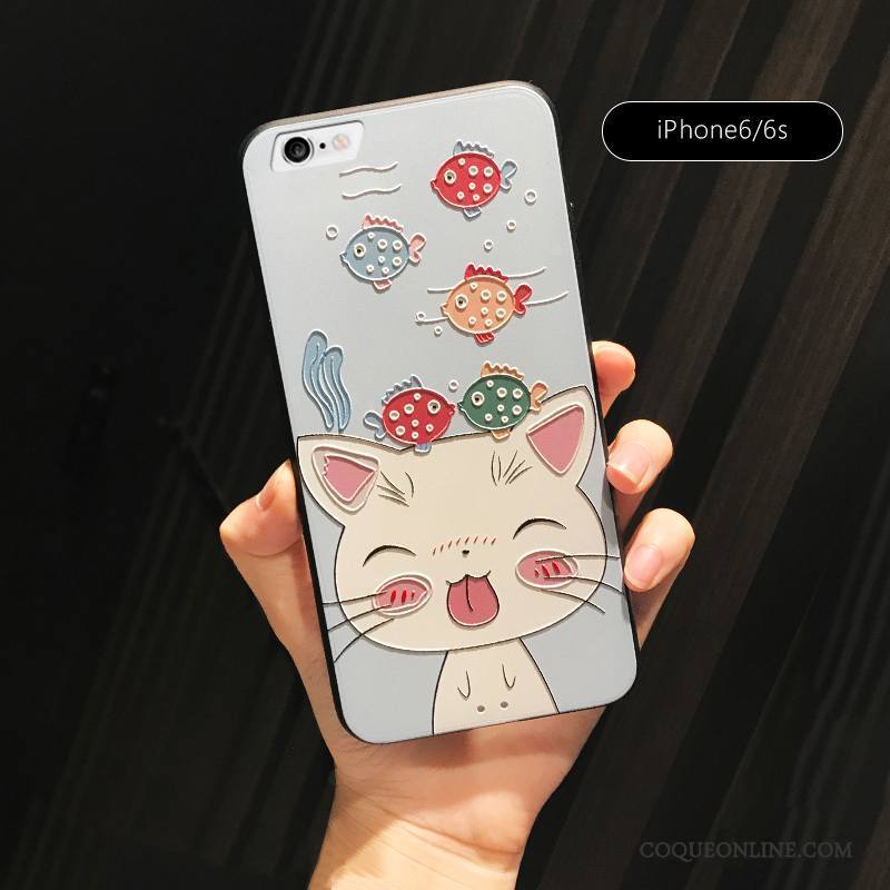 iPhone 6/6s Coque Incassable Créatif Gaufrage Clair Charmant Super Mignon Chat