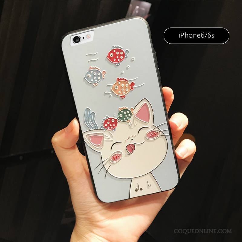 iPhone 6/6s Coque Incassable Créatif Gaufrage Clair Charmant Super Mignon Chat