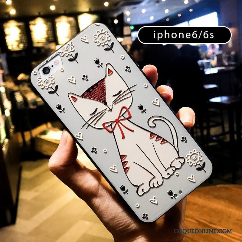 iPhone 6/6s Coque Incassable Créatif Gaufrage Clair Charmant Super Mignon Chat