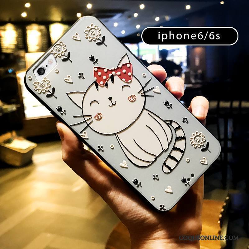 iPhone 6/6s Coque Incassable Créatif Gaufrage Clair Charmant Super Mignon Chat
