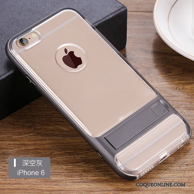 iPhone 6/6s Coque Incassable Délavé En Daim Support Silicone Tout Compris Protection Étui