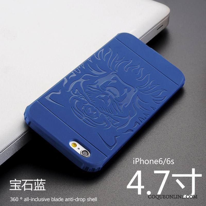 iPhone 6/6s Coque Incassable Étui Tout Compris Délavé En Daim Légère Bleu Fluide Doux