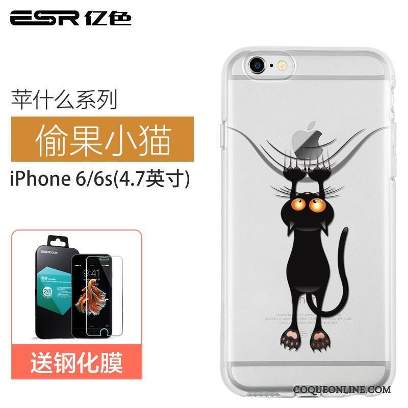 iPhone 6/6s Coque Transparent Marque De Tendance Protection Silicone Tout Compris Incassable Dessin Animé