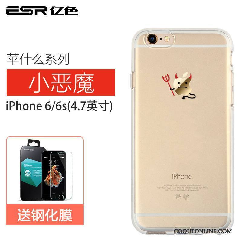 iPhone 6/6s Coque Transparent Marque De Tendance Protection Silicone Tout Compris Incassable Dessin Animé