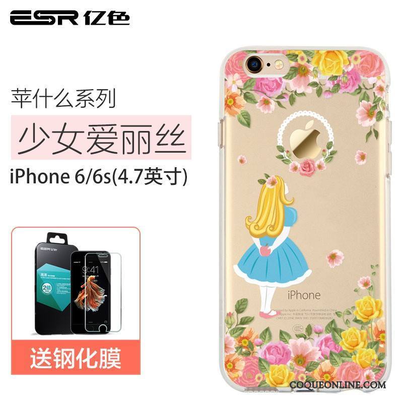 iPhone 6/6s Coque Transparent Marque De Tendance Protection Silicone Tout Compris Incassable Dessin Animé