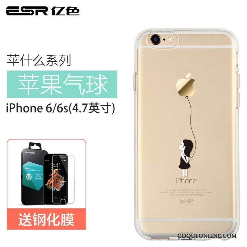 iPhone 6/6s Coque Transparent Marque De Tendance Protection Silicone Tout Compris Incassable Dessin Animé