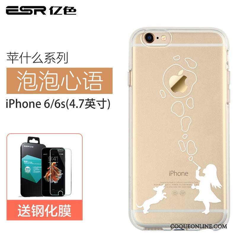 iPhone 6/6s Coque Transparent Marque De Tendance Protection Silicone Tout Compris Incassable Dessin Animé