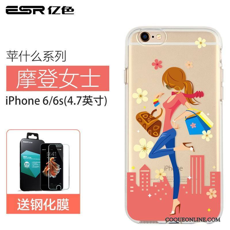 iPhone 6/6s Coque Transparent Marque De Tendance Protection Silicone Tout Compris Incassable Dessin Animé