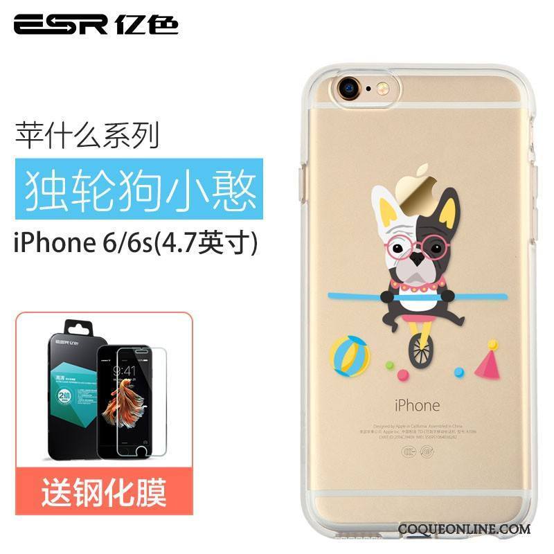 iPhone 6/6s Coque Transparent Marque De Tendance Protection Silicone Tout Compris Incassable Dessin Animé