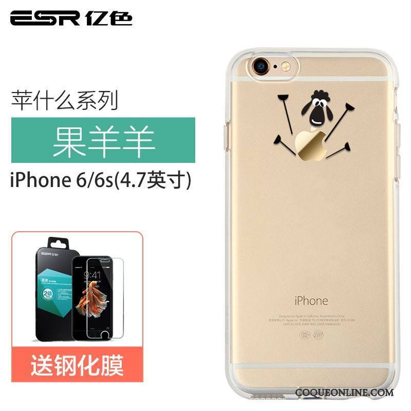 iPhone 6/6s Coque Transparent Marque De Tendance Protection Silicone Tout Compris Incassable Dessin Animé