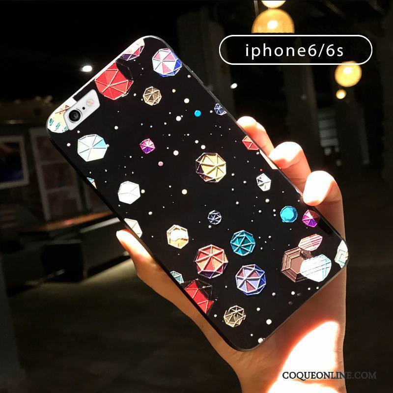 iPhone 6/6s Créatif Personnalité Violet Coque De Téléphone Noir Tout Compris Support