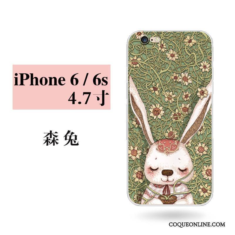 iPhone 6/6s Fluide Doux Coque De Téléphone Mignonne Petit Étui Vert Lapin