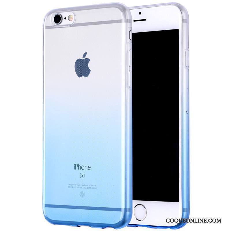 iPhone 6/6s Fluide Doux Coque De Téléphone Transparent Silicone Tout Compris Bleu Dégradé