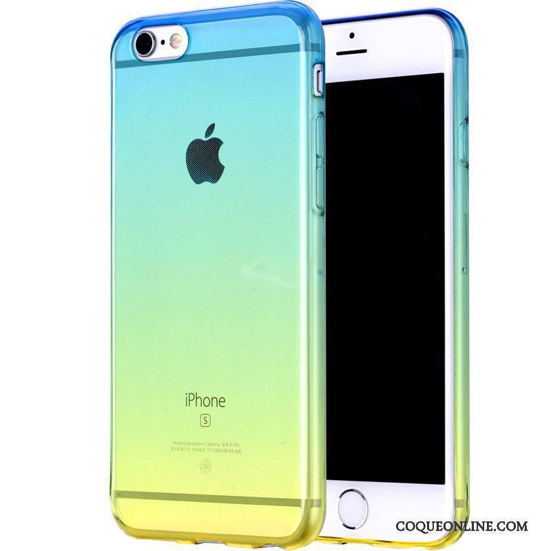 iPhone 6/6s Fluide Doux Coque De Téléphone Transparent Silicone Tout Compris Bleu Dégradé