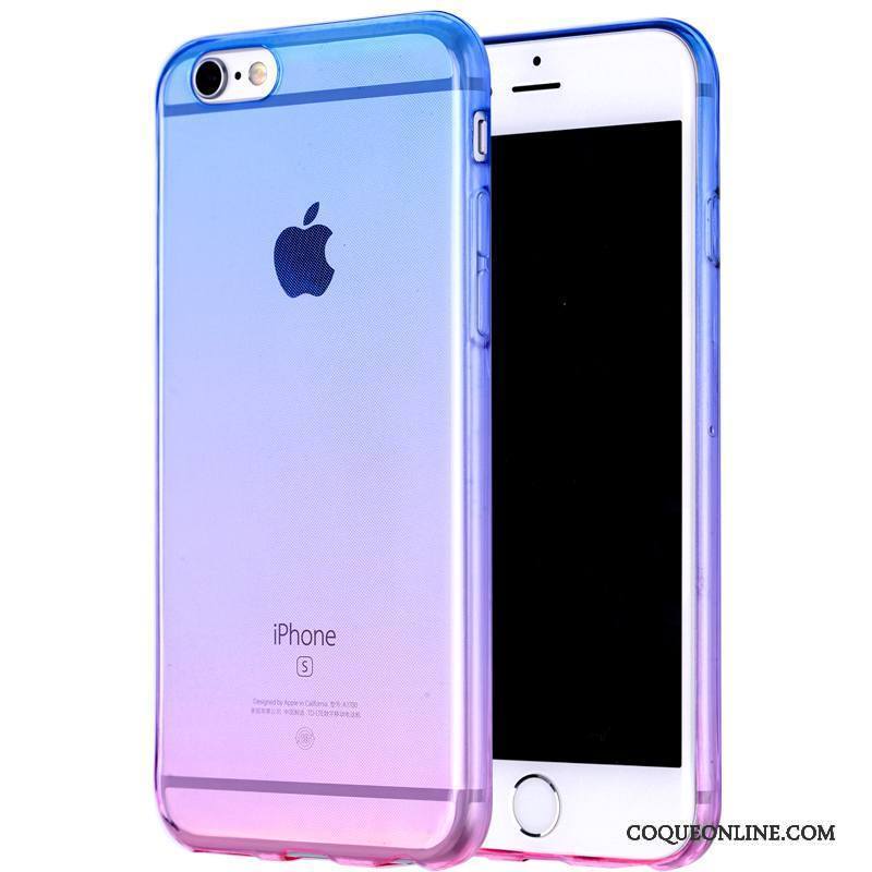 iPhone 6/6s Fluide Doux Coque De Téléphone Transparent Silicone Tout Compris Bleu Dégradé