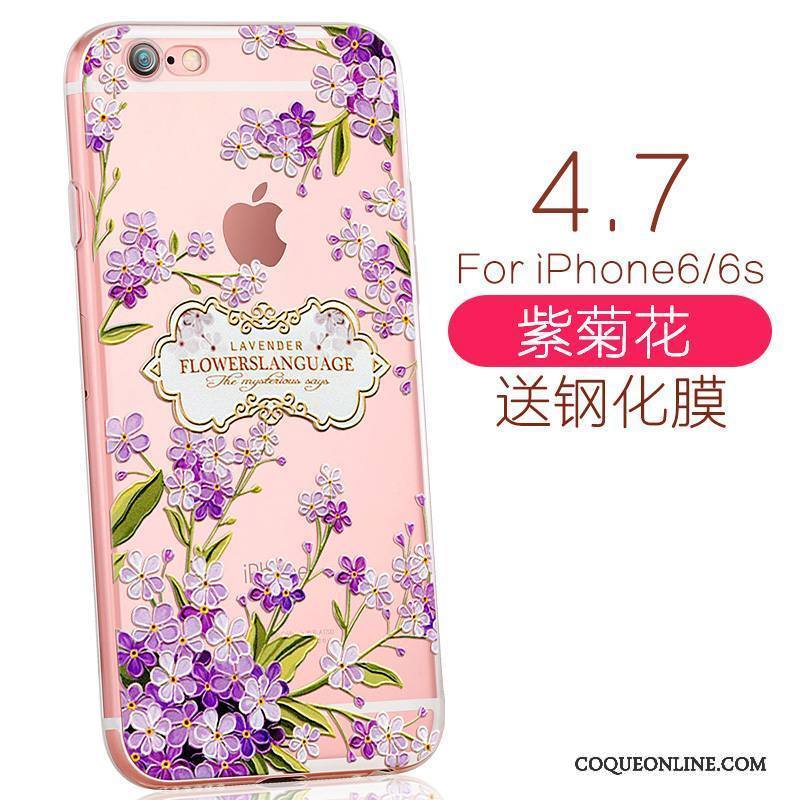 iPhone 6/6s Fluide Doux Petit Charmant Frais Coque De Téléphone Violet Dessin Animé