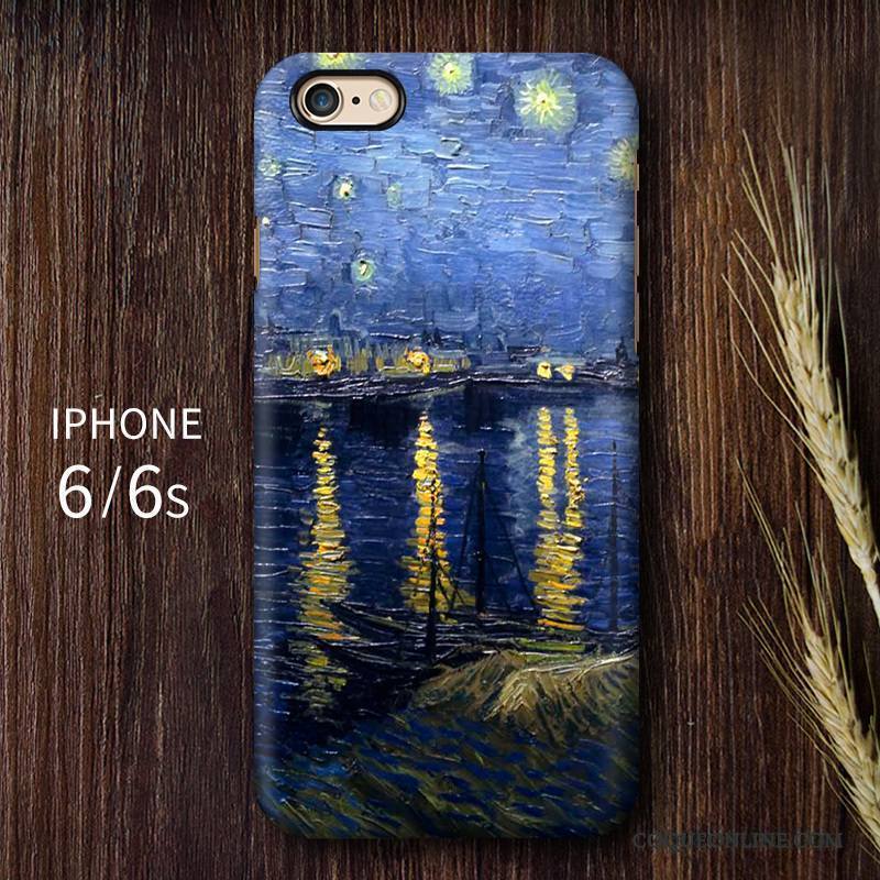 iPhone 6/6s Haute Vintage Art Coque Ciel Étoilé De Téléphone Délavé En Daim