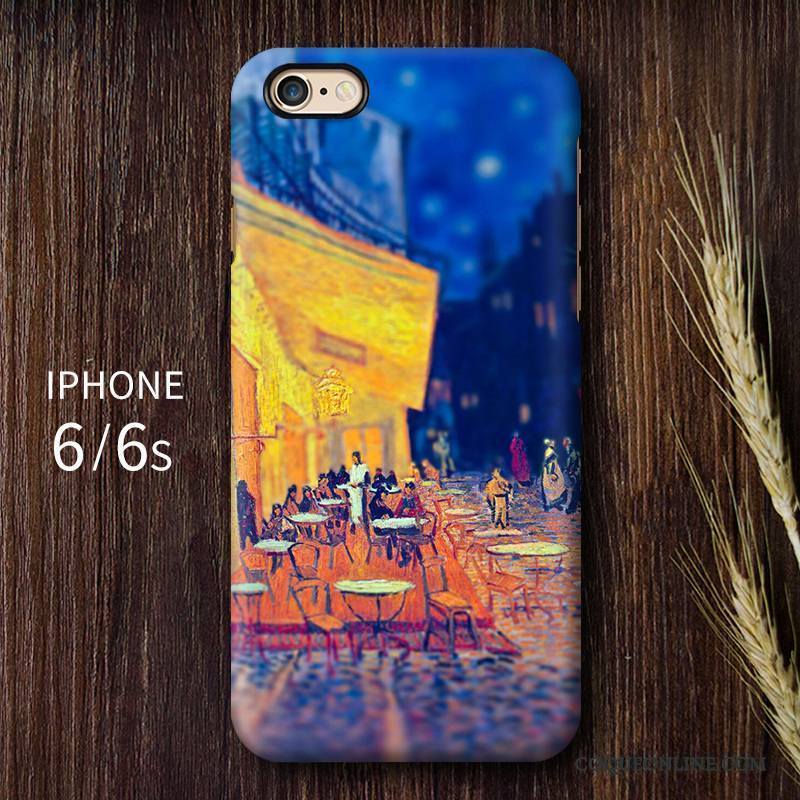 iPhone 6/6s Haute Vintage Art Coque Ciel Étoilé De Téléphone Délavé En Daim