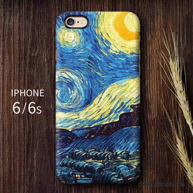 iPhone 6/6s Haute Vintage Art Coque Ciel Étoilé De Téléphone Délavé En Daim