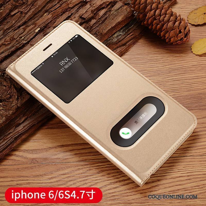 iPhone 6/6s Incassable Protection Clamshell Or Étui Étui En Cuir Coque De Téléphone