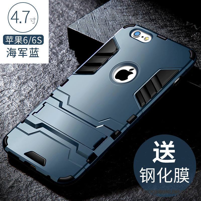 iPhone 6/6s Incassable Pu Étui Protection Silicone Argent Coque De Téléphone