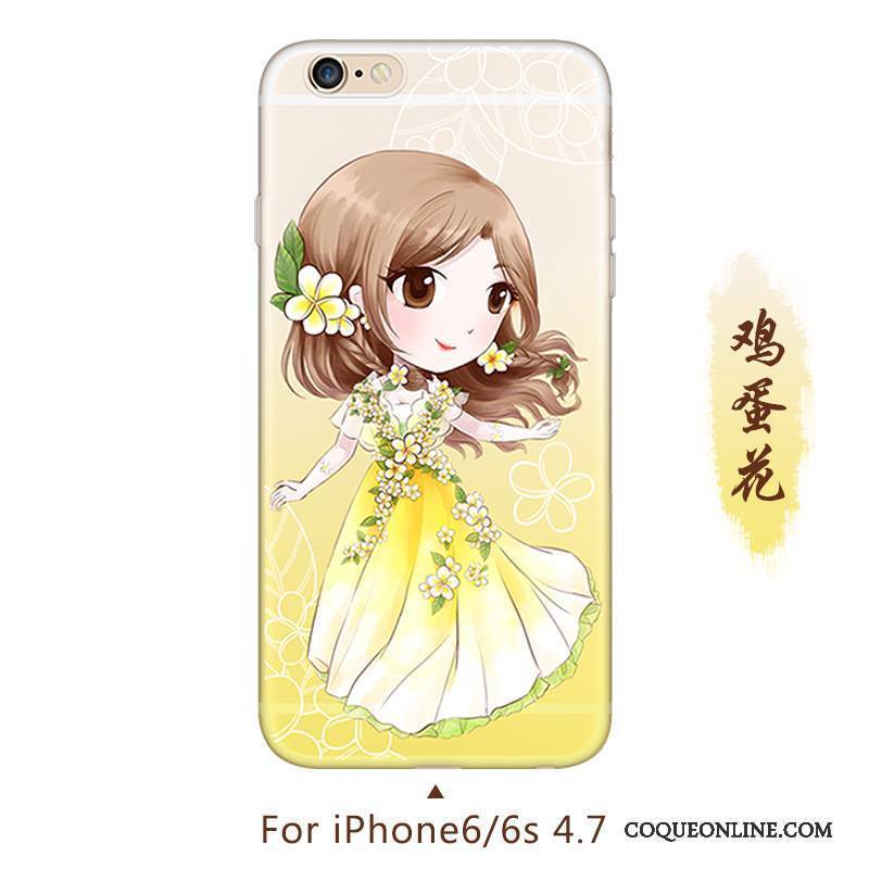 iPhone 6/6s Jaune Fluide Doux Dessin Animé Créatif Protection Coque De Téléphone