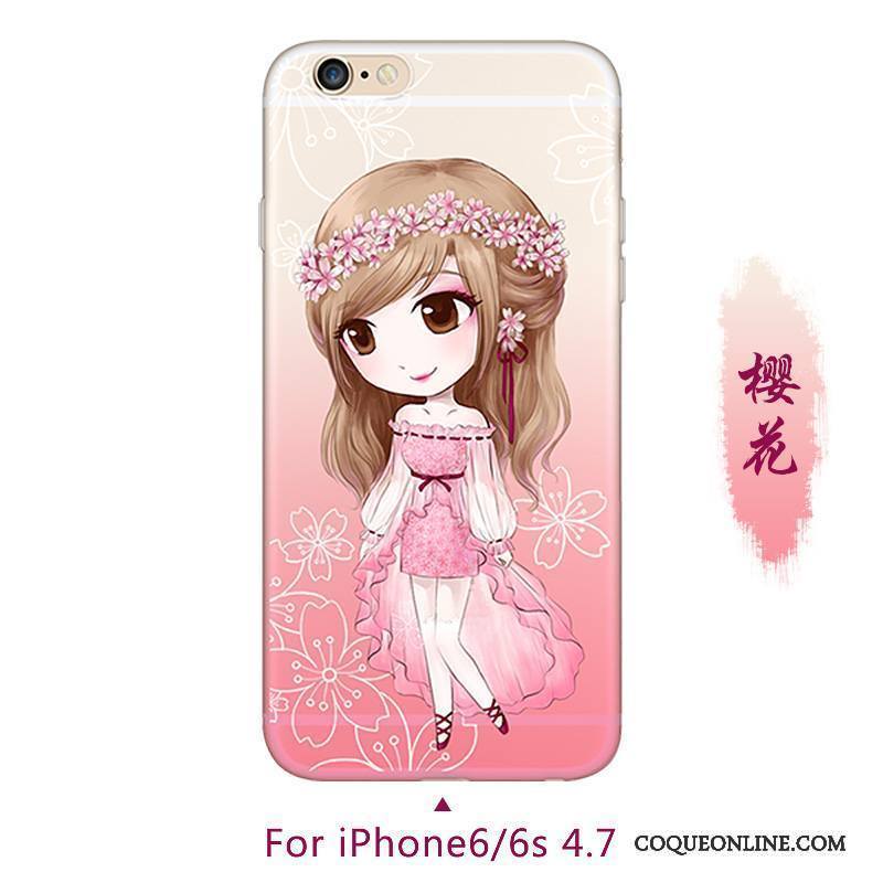 iPhone 6/6s Jaune Fluide Doux Dessin Animé Créatif Protection Coque De Téléphone