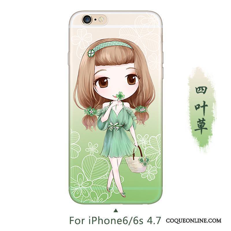 iPhone 6/6s Jaune Fluide Doux Dessin Animé Créatif Protection Coque De Téléphone