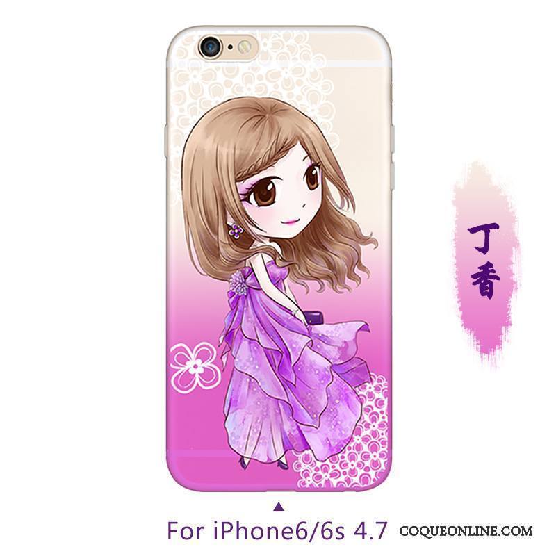 iPhone 6/6s Jaune Fluide Doux Dessin Animé Créatif Protection Coque De Téléphone