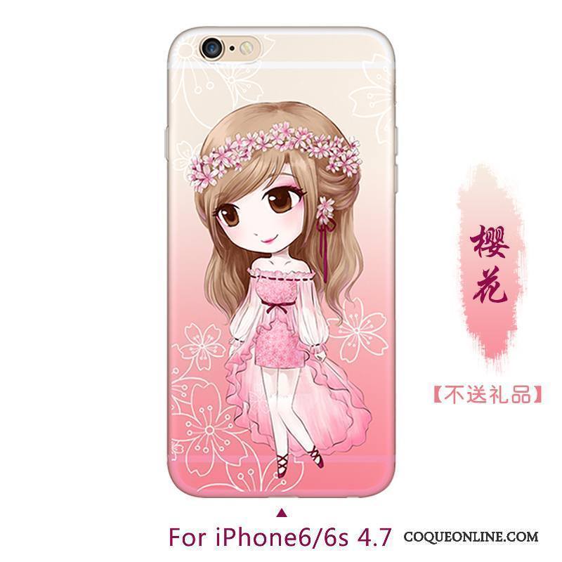 iPhone 6/6s Jaune Fluide Doux Dessin Animé Créatif Protection Coque De Téléphone