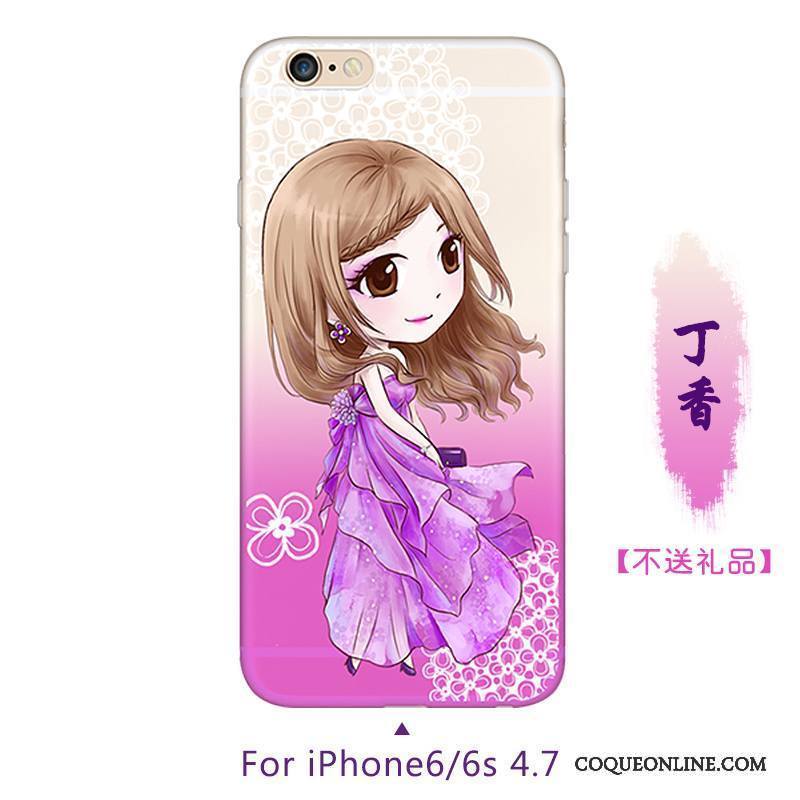 iPhone 6/6s Jaune Fluide Doux Dessin Animé Créatif Protection Coque De Téléphone