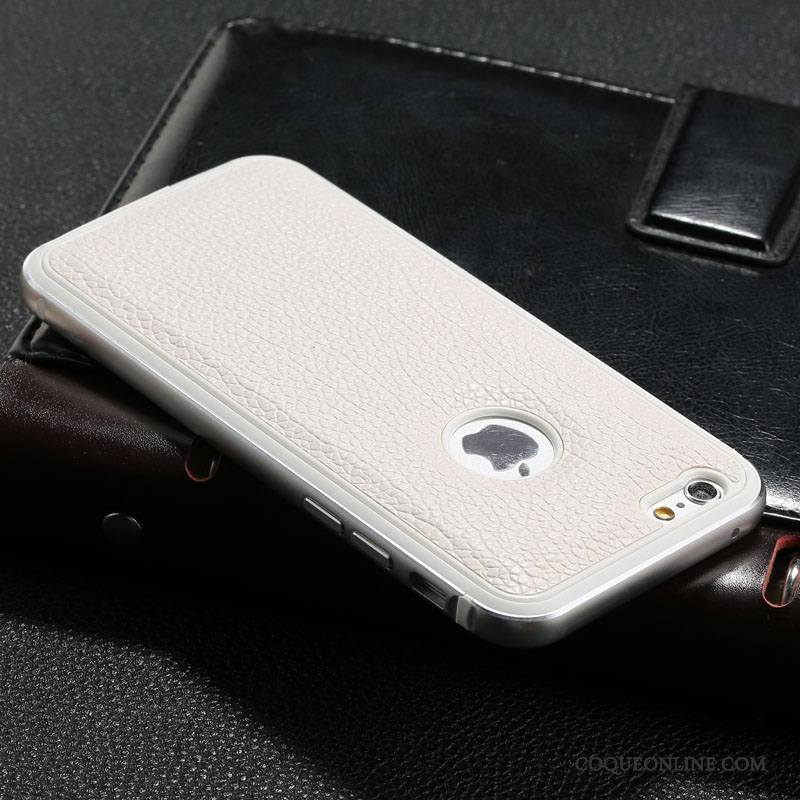 iPhone 6/6s Métal Couvercle Arrière Cuir Véritable Coque De Téléphone Rouge Étui Incassable