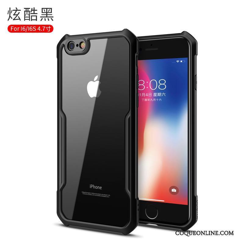 iPhone 6/6s Noir Transparent Coque De Téléphone Silicone Tout Compris Tendance Étui