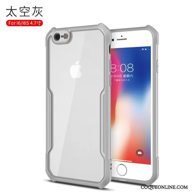 iPhone 6/6s Noir Transparent Coque De Téléphone Silicone Tout Compris Tendance Étui