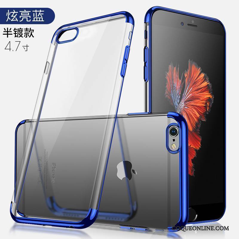 iPhone 6/6s Nouveau Bleu Transparent Silicone Placage Incassable Coque De Téléphone