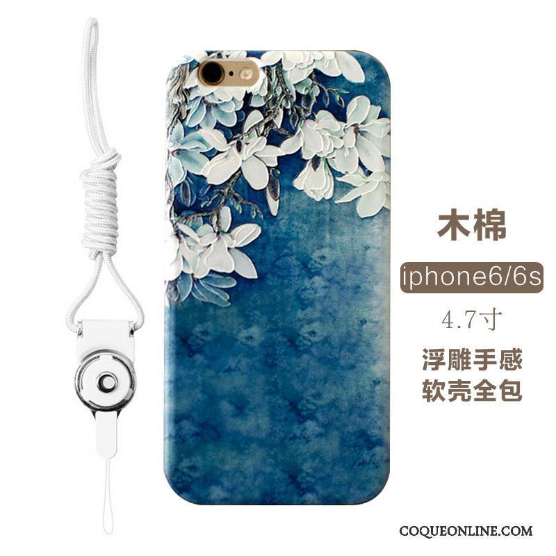 iPhone 6/6s Or Personnalité Très Mince Coque De Téléphone Bleu Modèle Fluide Doux