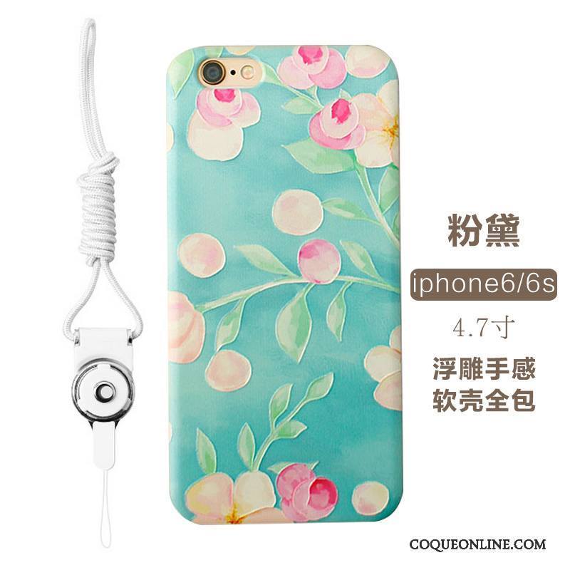 iPhone 6/6s Or Personnalité Très Mince Coque De Téléphone Bleu Modèle Fluide Doux