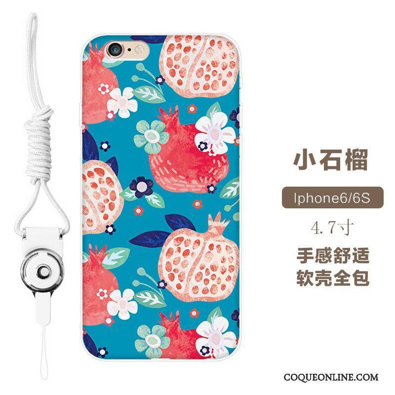 iPhone 6/6s Or Personnalité Très Mince Coque De Téléphone Bleu Modèle Fluide Doux