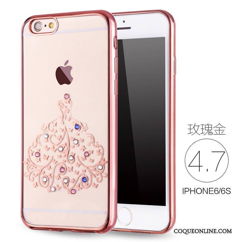 iPhone 6/6s Or Rose Luxe Strass Très Mince Nouveau Coque De Téléphone Silicone