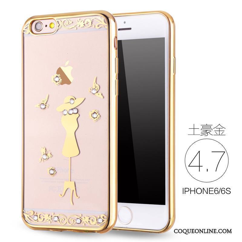 iPhone 6/6s Or Rose Luxe Strass Très Mince Nouveau Coque De Téléphone Silicone