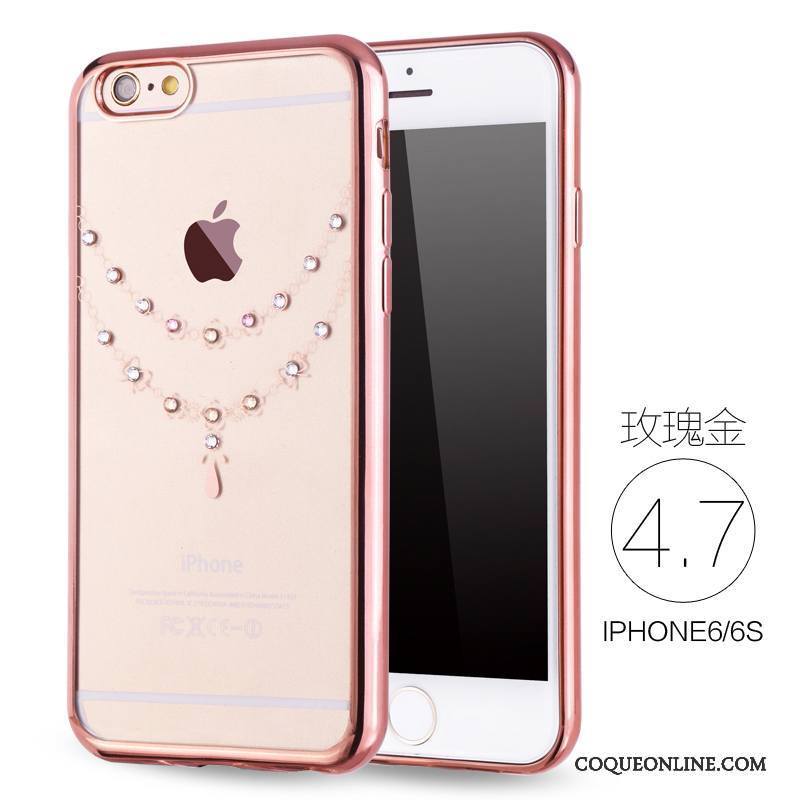 iPhone 6/6s Or Rose Luxe Strass Très Mince Nouveau Coque De Téléphone Silicone