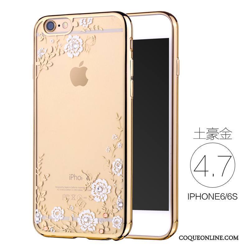 iPhone 6/6s Or Rose Luxe Strass Très Mince Nouveau Coque De Téléphone Silicone