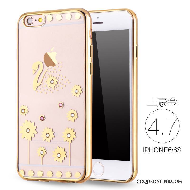 iPhone 6/6s Or Rose Luxe Strass Très Mince Nouveau Coque De Téléphone Silicone
