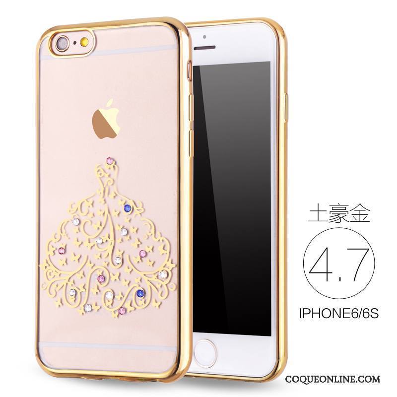 iPhone 6/6s Or Rose Luxe Strass Très Mince Nouveau Coque De Téléphone Silicone