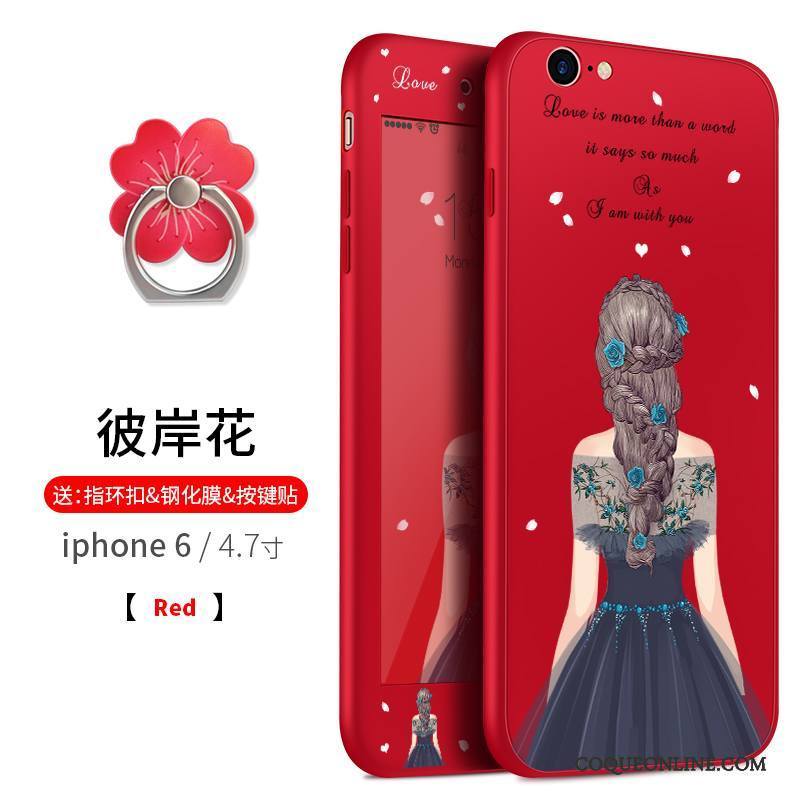 iPhone 6/6s Ornements Suspendus Silicone Tout Compris Rose Fluide Doux Incassable Coque De Téléphone